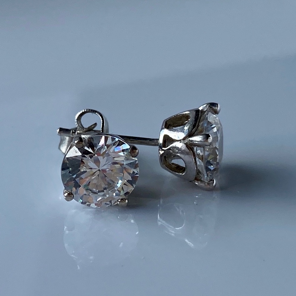 cz and sterling stud earrings